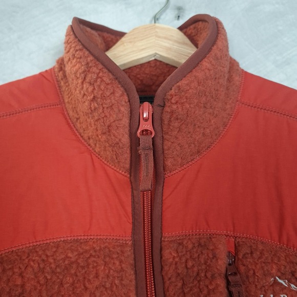 LL Bean Polartec Thermal Fleece Jacket Womens L Petite Rust Orange Zip Gorpcore - Picture 4 of 16